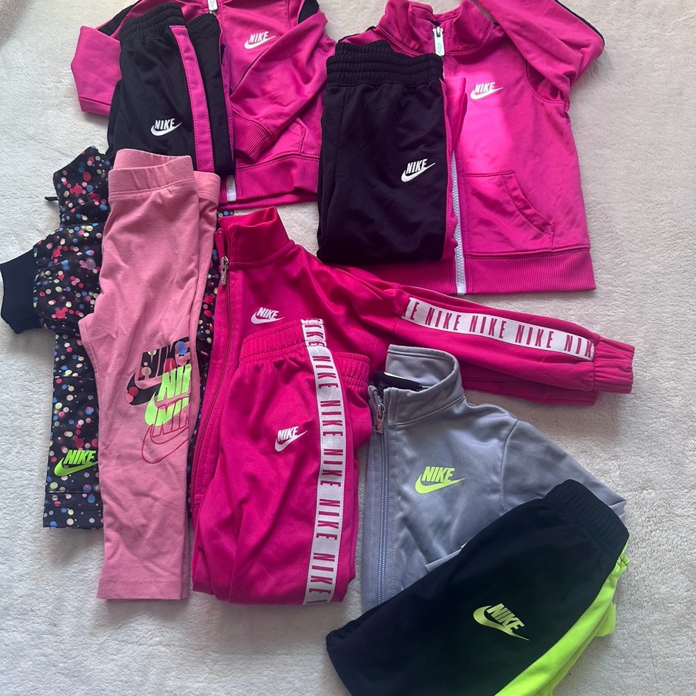 Nike Kids Matching Sets - Pink, Black, Gray, Neon Green